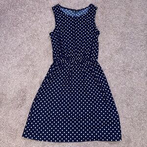 Navy Blue Polka Dot  Dress